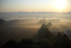 ranní pohled na Lanškroun z věže