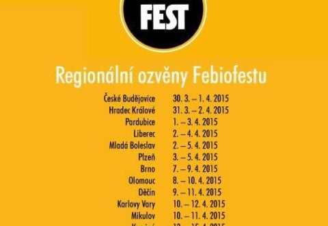 Plán Regionálních ozven Febiofestu. V Pardubicích od 1. do 3. dubna 2015.